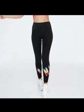 PINK Victoria's Secret Black Yoga Leggings with Logo Tag